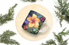Colorful Watercolor Flowers Tropical Coffee Mug Design Product Image 8