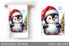 Christmas Penguin Kitchen Towel. Christmas Kitchen Towel Product Image 1