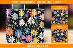 Cute Flower Seemless Tumbler Wrap Designs, Sublimation Wrap Product Image 1