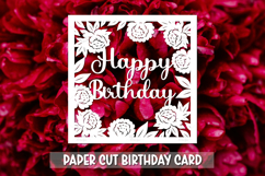 Happy Birthday Greeting card SVG,Paper cut SVG Birthday Card Product Image 1