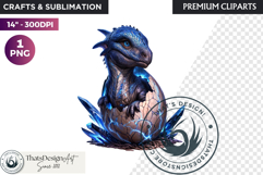 Cute Baby Dragon in a egg Clipart, dragon egg, Fantasy PNG Product Image 1