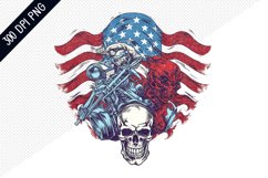 Man Skull Ride American Bike Sublimation -4th of July Design Product Image 1