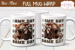 Game day mug wrap sublimation, American Football mug PNG Product Image 1