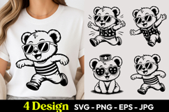 Running Panda Cartoon SVG PNG Product Image 1