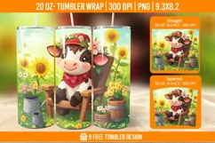 Highland Cow Tumbler Wrap Designs, Sublimation Wrap Product Image 1