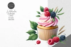 Cupcake clipart, Flowers clipart, Flowers sublimation Product Image 1