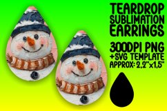 Vibrant Teardrop Earrings Template for DIY , Snowman Product Image 1