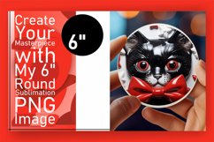 Round Kitty Whisker Bliss: Vibrant 3D Sublimation Product Image 1