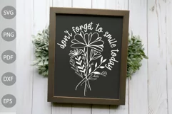 Don't Forget To Smile Today With Flowers SVG Cut Files Product Image 2