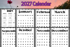 2027 calendar templates with flower frame 2 Product Image 2