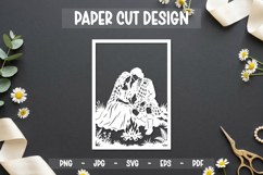 Romantic Couple Paper Cut Card, 5x7 Paper cut Product Image 1