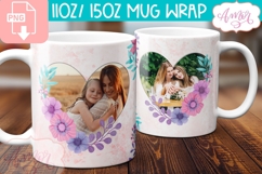Floral Photo Mug template sublimation PNG, customizable mug Product Image 3