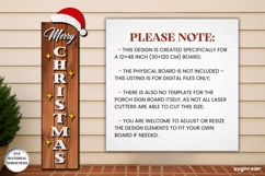 Merry Christmas Porch Sign Laser Cut | Vertical Sign | SVG Product Image 2