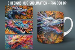 Gragon Mug Wrap Sublimation Designs|Impasto Painting 3D Mug Product Image 1
