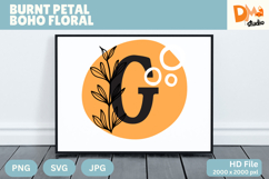 Burnt Petal Boho Floral Monogram Product Image 1