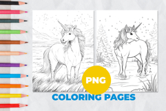 Unicorn Coloring Pages | Coloring book Product Image 1