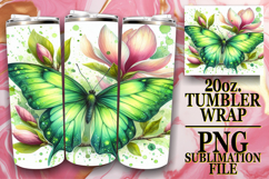 Vibrant Journeys 20oz tumbler wrap, Butterfly Product Image 1