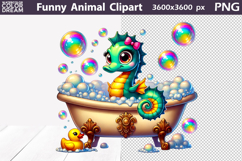 Seahorse Clipart | Funny Seahorse Sublimation Product Image 1