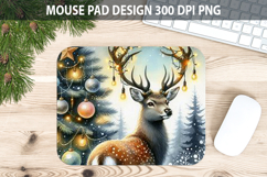 Deer Mouse pad Sublimation - Christmas Animal PNG Design Product Image 1
