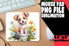 Puppy with Flower Sublimation Mouse Mat Product Image 1