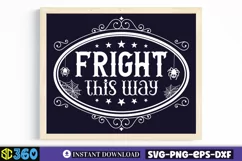 Fright this way svg, Vintage Halloween Sign SVG Product Image 3