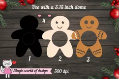 Gingerbread Man candy dome ornament svg, sweet holder design Product Image 3