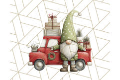 Vintage Truck Christmas Gnomes Clipart PNG, Cute Gnome Png Product Image 5