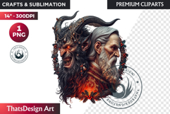 Krampus Christmas Clipart , Bad santa Christmas clipart png Product Image 1