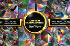 Crystal Sparkle Prism Digital Papers - 04 variations Product Image 1