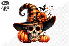 Halloween Skull Sublimation - Clipart PNG Design Product Image 1