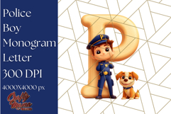 Police Officer Boy Letter P Clipart | Cop Alphabet PNG Product Image 1