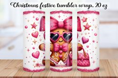 Christmas festive Gingerbread Tumbler Wrap|Sublimation PNG. Product Image 1