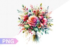 Wedding Floral Bouquet Sublimation - Clipart PNG Design Product Image 1