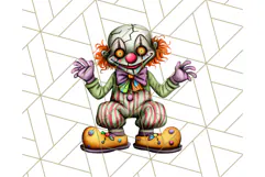 Creepy Clown Halloween PNG Clipart, Spooky Circus Art Product Image 5