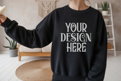 Black Gildan 18000 Sweatshirt Model Mockups, Sweatshirts Product Image 1