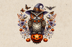 Watercolor Halloween Owls. PNG sublimation BUNDLE Product Image 14