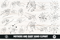 Mothers And Baby Hand Clipart Product Image 1