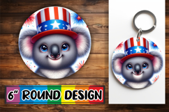 Sweet Circle Keychain Design PNG, USA Animals Product Image 1
