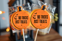 Halloween Treat Round Sticker Canva Template - 1 Product Image 3
