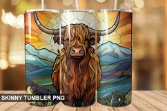 Stained Glass Highland Cow PNG Tumbler Design Product Image 1