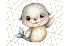Cute Arctic Animal Clipart PNG, Cute Winter Animals Png Product Image 5