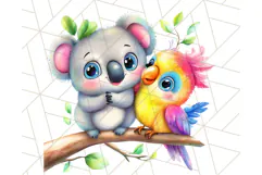 Cute Animal Friends Clipart PNG, Bright Spring Animal Duos Product Image 5