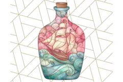 Stained Glass Sea Creatures PNG Clipart, Ocean Fantasy Product Image 5