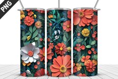 3D Flowers Tumbler Wrap | Sublimation Design | Tumble PNG Product Image 5