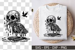 A Melting Bird Skeleton Character - Skeleton SVG Product Image 1