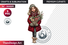 Traditional Christmas Clipart PNG, xmas sublimation, santa Product Image 1