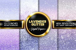 Lavender Glitter Digital Papers - 04 variations Product Image 1