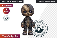 Voodoo doll Halloween Clipart, black Magic gothic witchcraft Product Image 1