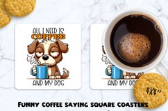 Funny coffee sayings square coasters. BUNDLE PNG. Product Image 18