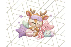 Santa’s Pajama Day Clipart, Cute Christmas Bedtime PNG Product Image 5